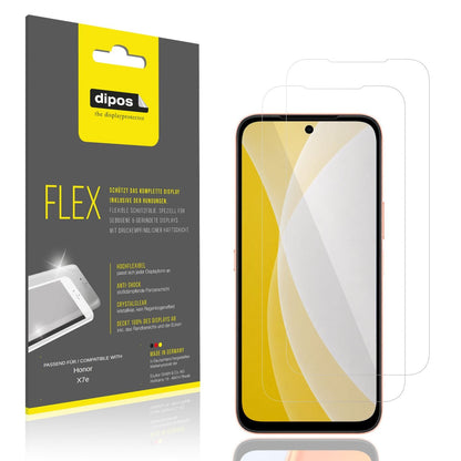 Klare Displayschutzfolie von dipos passend für Honor X7e, 100% Displayabdeckung und blasenfreie Montage