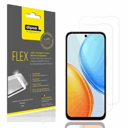 Klare Displayschutzfolie von dipos passend für Honor X7e, 100% Displayabdeckung und blasenfreie Montage