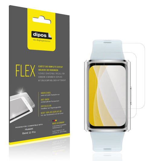 Klare Displayschutzfolie von dipos passend f�r Huawei Band 11 Pro, 100% Displayabdeckung und blasenfreie Montage