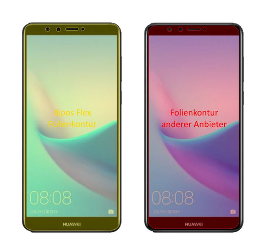 Klare Displayschutzfolie von dipos passend für Huawei Enjoy 8 Plus, 100% Displayabdeckung und blasenfreie Montage