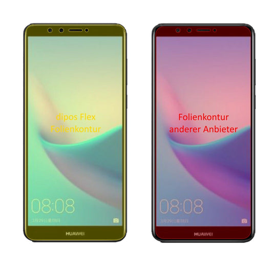 Klare Displayschutzfolie von dipos passend für Huawei Enjoy 8e, 100% Displayabdeckung und blasenfreie Montage