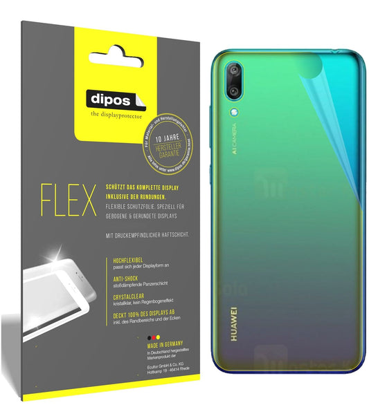 Klare Displayschutzfolie von dipos passend für Huawei Y7 Pro (2019) Rückseite, 100% Displayabdeckung und blasenfreie Montage
