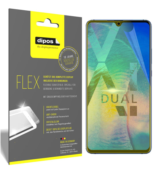 Klare Displayschutzfolie von dipos passend für Huawei Mate 20 X 5G, 100% Displayabdeckung und blasenfreie Montage