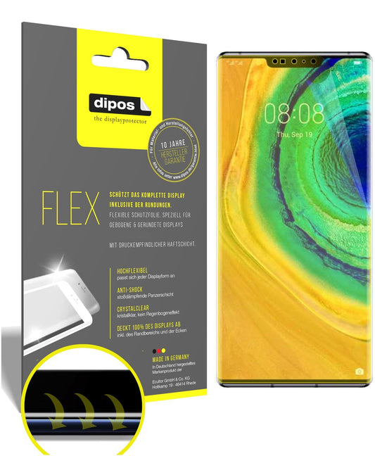 Klare Displayschutzfolie von dipos passend für Huawei Mate 30E Pro, 100% Displayabdeckung und blasenfreie Montage