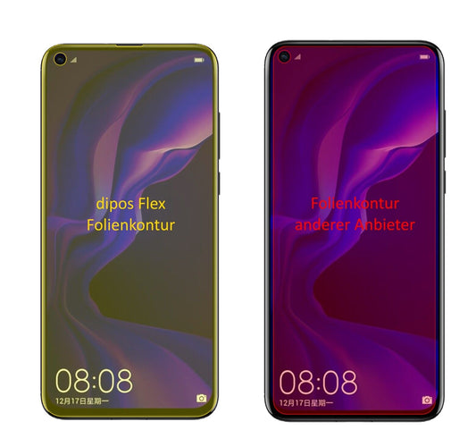 Klare Displayschutzfolie von dipos passend für Huawei Nova 4, 100% Displayabdeckung und blasenfreie Montage