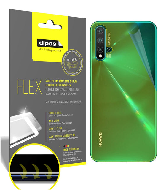Klare Displayschutzfolie von dipos passend für Huawei nova 5 Pro Rückseite, 100% Displayabdeckung und blasenfreie Montage
