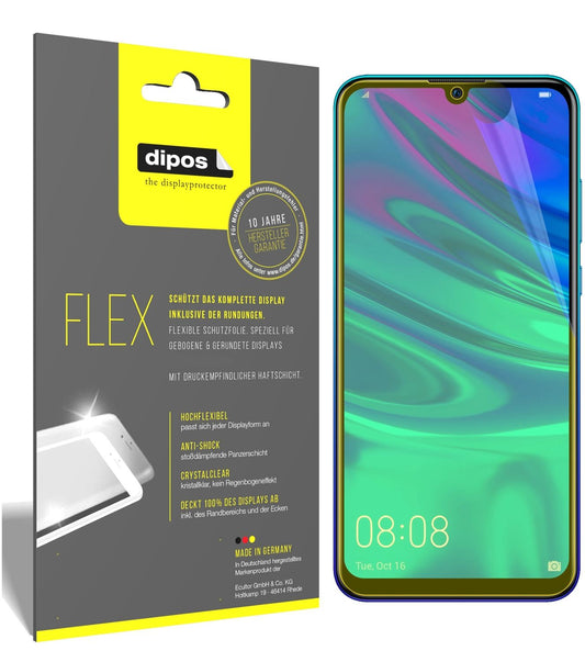 Klare Displayschutzfolie von dipos passend für Huawei P Smart (2019), 100% Displayabdeckung und blasenfreie Montage