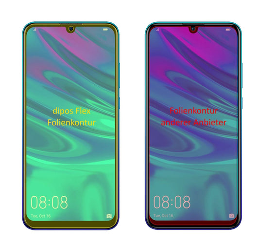 Klare Displayschutzfolie von dipos passend für Huawei P Smart (2019), 100% Displayabdeckung und blasenfreie Montage