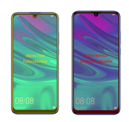 Klare Displayschutzfolie von dipos passend für Huawei P Smart Plus (2019), 100% Displayabdeckung und blasenfreie Montage