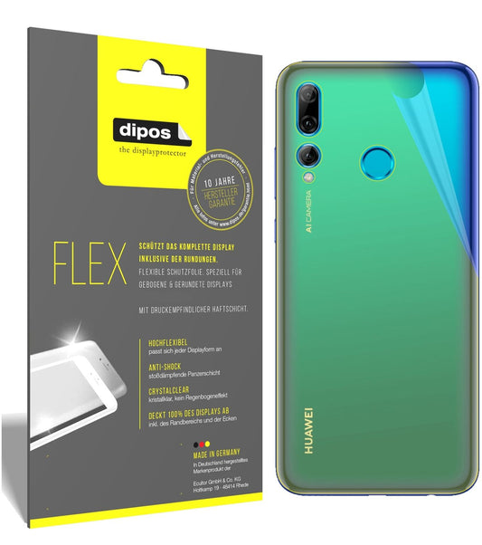 Klare Displayschutzfolie von dipos passend für Huawei P Smart Plus (2019) Rückseite, 100% Displayabdeckung und blasenfreie Montage