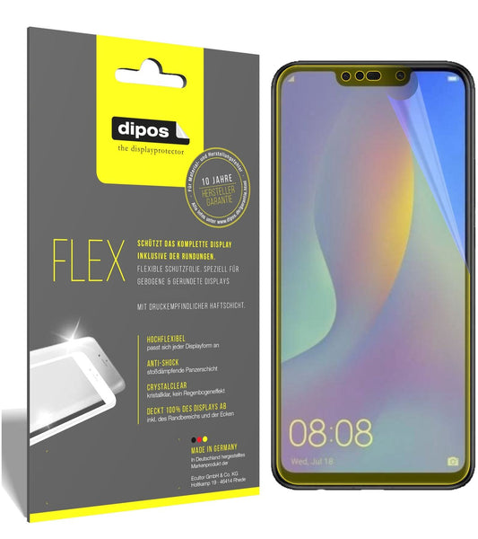 Klare Displayschutzfolie von dipos passend für Huawei P Smart Plus, 100% Displayabdeckung und blasenfreie Montage