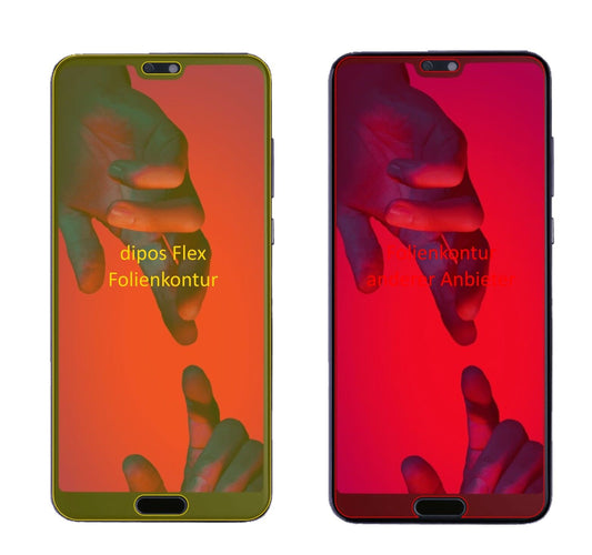 Klare Displayschutzfolie von dipos passend für Huawei P20, 100% Displayabdeckung und blasenfreie Montage