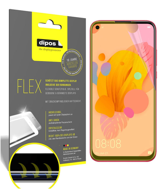 Klare Displayschutzfolie von dipos passend für Huawei P20 lite (2019), 100% Displayabdeckung und blasenfreie Montage