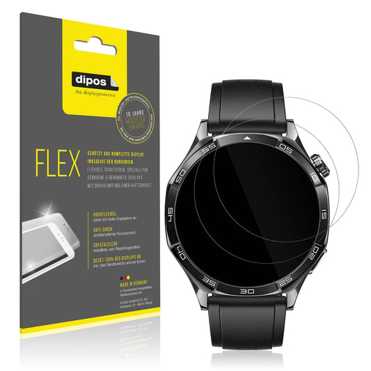Klare Displayschutzfolie von dipos passend für Huawei Watch 5 42mm, 100% Displayabdeckung und blasenfreie Montage