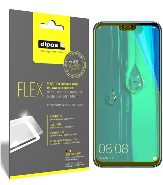 Klare Displayschutzfolie von dipos passend für Huawei Enjoy 9 Plus, 100% Displayabdeckung und blasenfreie Montage