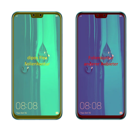 Klare Displayschutzfolie von dipos passend für Huawei Enjoy 9 Plus, 100% Displayabdeckung und blasenfreie Montage