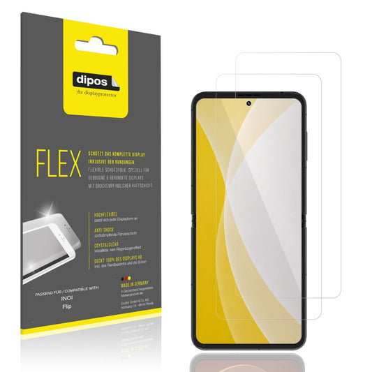 Klare Displayschutzfolie von dipos passend für INOI Flip, 100% Displayabdeckung und blasenfreie Montage