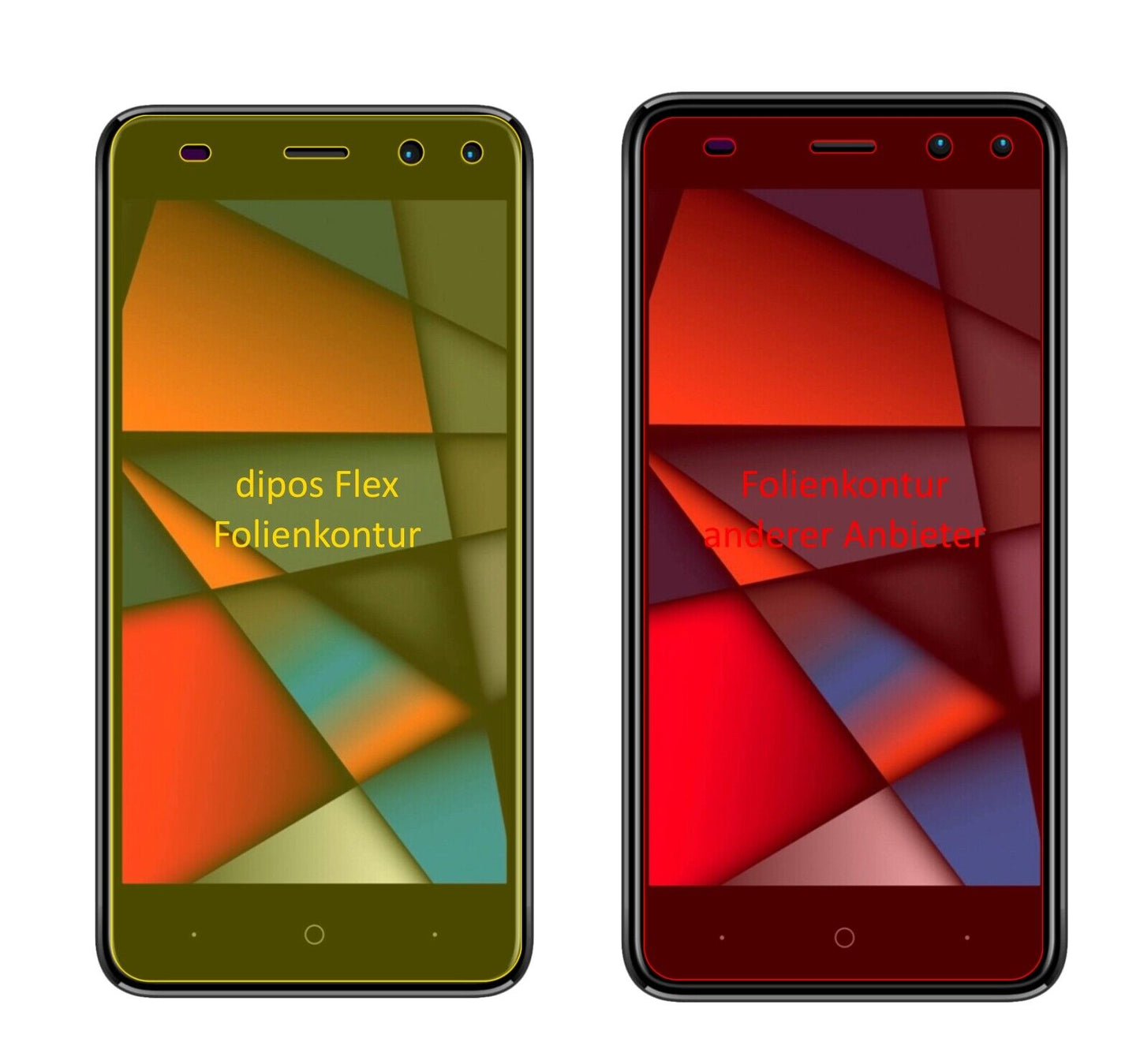 Klare Displayschutzfolie von dipos passend für Intex Indie 6, 100% Displayabdeckung und blasenfreie Montage