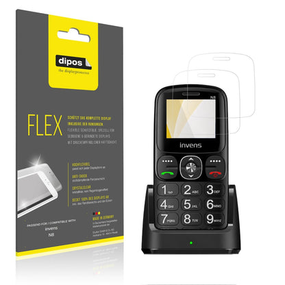 Klare Displayschutzfolie von dipos passend für invens N8, 100% Displayabdeckung und blasenfreie Montage