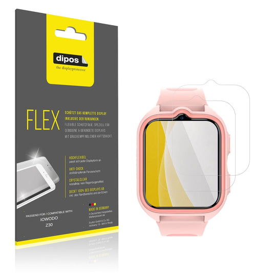 Klare Displayschutzfolie von dipos passend für IOWODO Z30, 100% Displayabdeckung und blasenfreie Montage