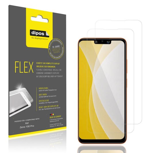 Klare Displayschutzfolie von dipos passend für Itel Zeno 100 Pro, 100% Displayabdeckung und blasenfreie Montage