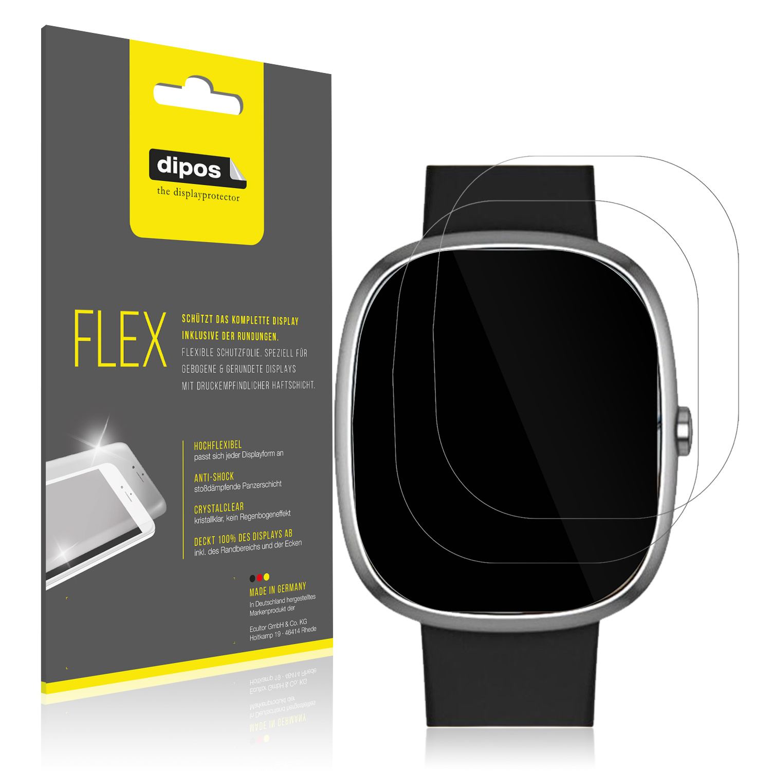 Klare Displayschutzfolie von dipos passend für JoJoego G61, 100% Displayabdeckung und blasenfreie Montage