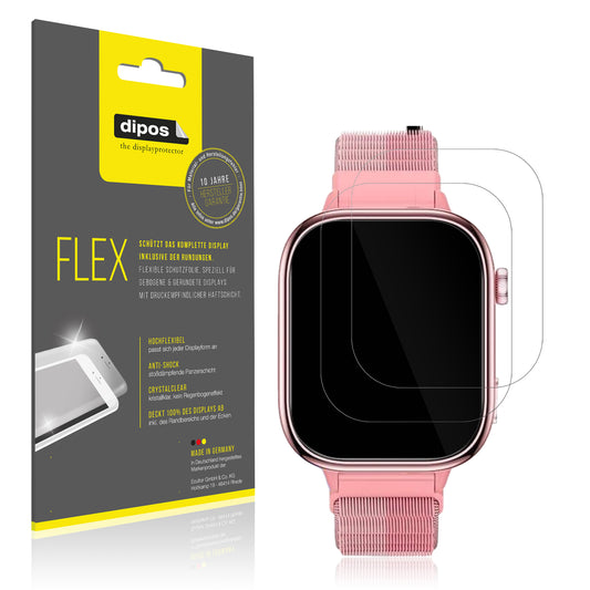 Klare Displayschutzfolie von dipos passend für JoJoego Smartwatch Kinder, 100% Displayabdeckung und blasenfreie Montage