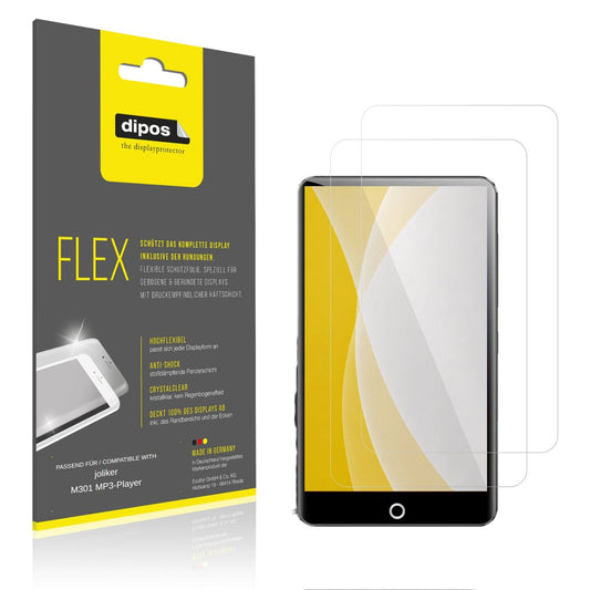 Klare Displayschutzfolie von dipos passend für joliker M301 MP3-Player, 100% Displayabdeckung und blasenfreie Montage