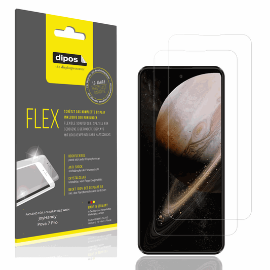Klare Displayschutzfolie von dipos passend für JoyHandy Pova7Pro, 100% Displayabdeckung und blasenfreie Montage