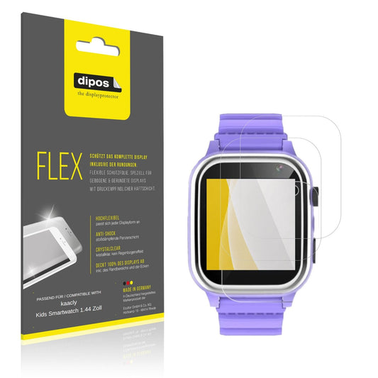 Klare Displayschutzfolie von dipos passend für kaacly Kids Smartwatch 1.44 Zoll, 100% Displayabdeckung und blasenfreie Montage