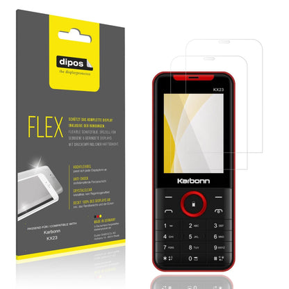 Klare Displayschutzfolie von dipos passend für Karbonn KX23, 100% Displayabdeckung und blasenfreie Montage
