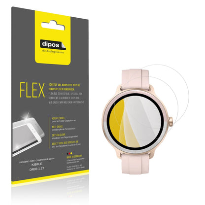 Klare Displayschutzfolie von dipos passend für KIBFLE DR03 1.27, 100% Displayabdeckung und blasenfreie Montage