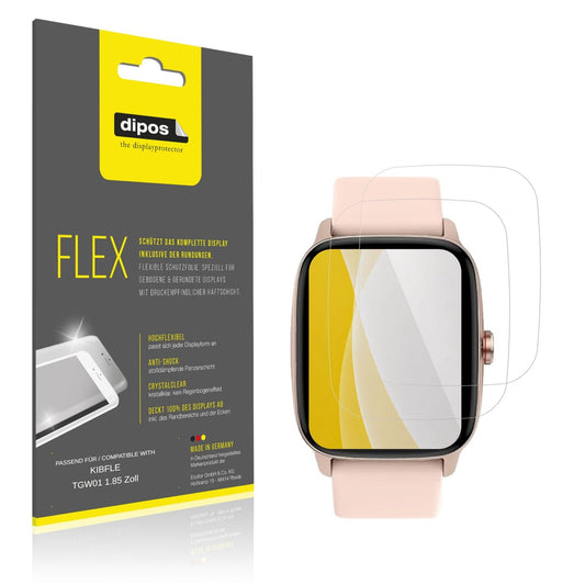 Klare Displayschutzfolie von dipos passend f�r KIBFLE TGW01 1.85 Zoll, 100% Displayabdeckung und blasenfreie Montage