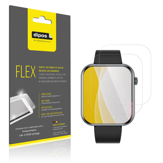 Klare Displayschutzfolie von dipos passend für Knauermann Lite 4 2026 (eckig), 100% Displayabdeckung und blasenfreie Montage