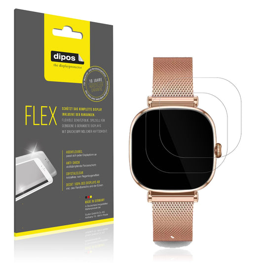 Klare Displayschutzfolie von dipos passend für KSIX Iria Smartwatch 1.7 Zoll, 100% Displayabdeckung und blasenfreie Montage