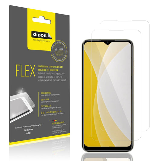 Klare Displayschutzfolie von dipos passend für Lagenio A10, 100% Displayabdeckung und blasenfreie Montage