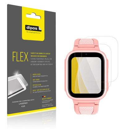 Klare Displayschutzfolie von dipos passend für LAGENIO K10, 100% Displayabdeckung und blasenfreie Montage