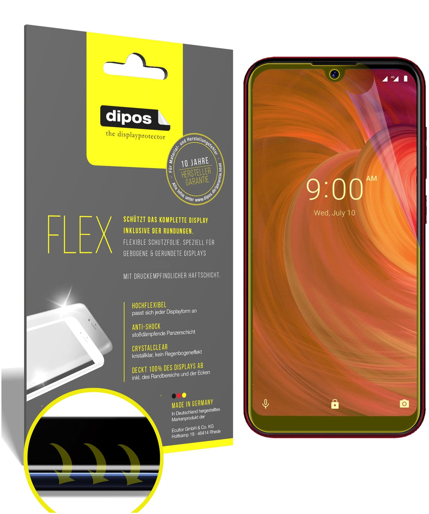 Klare Displayschutzfolie von dipos passend für Lava Z71, 100% Displayabdeckung und blasenfreie Montage
