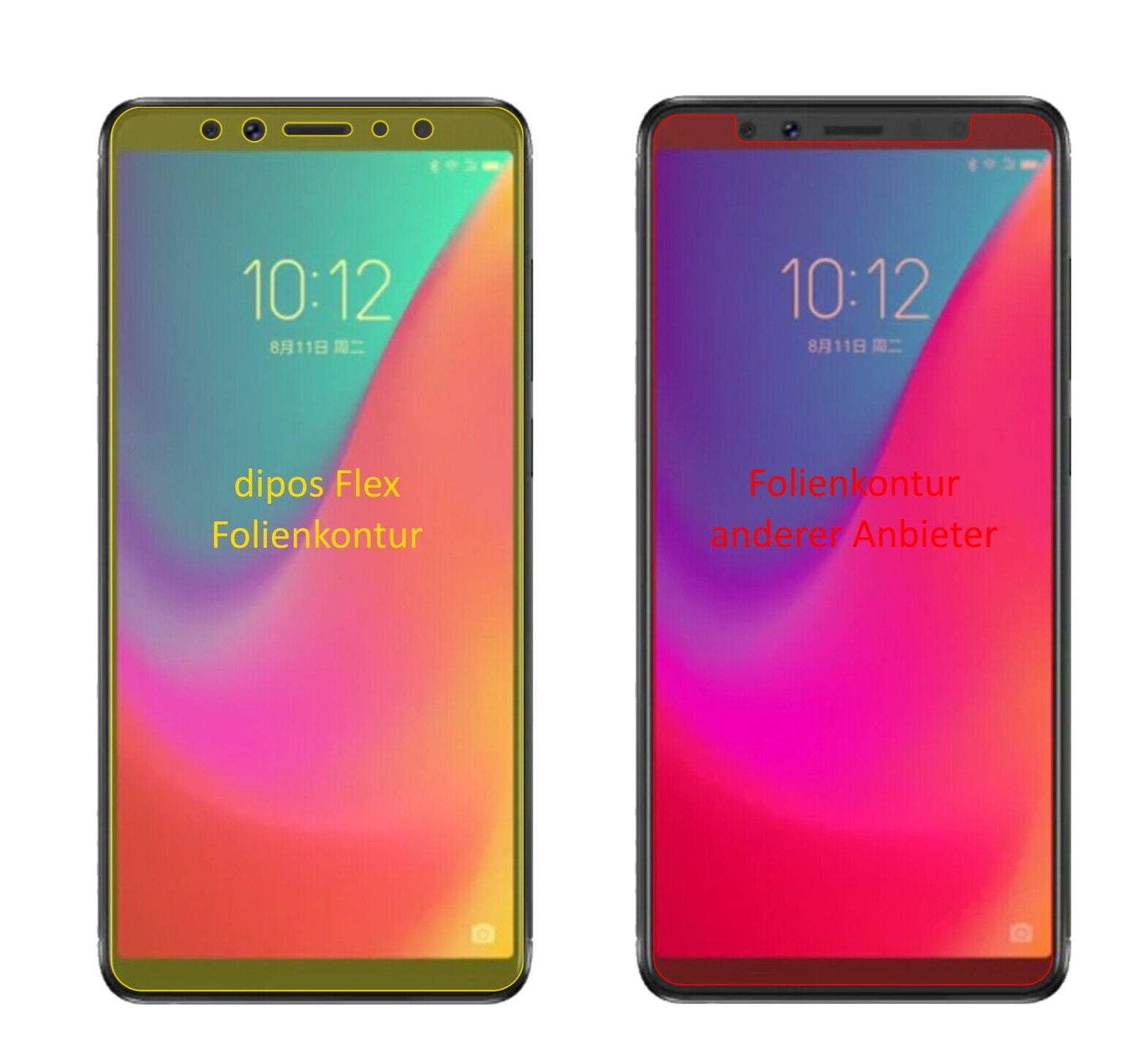 Klare Displayschutzfolie von dipos passend für Lenovo K5 Pro, 100% Displayabdeckung und blasenfreie Montage