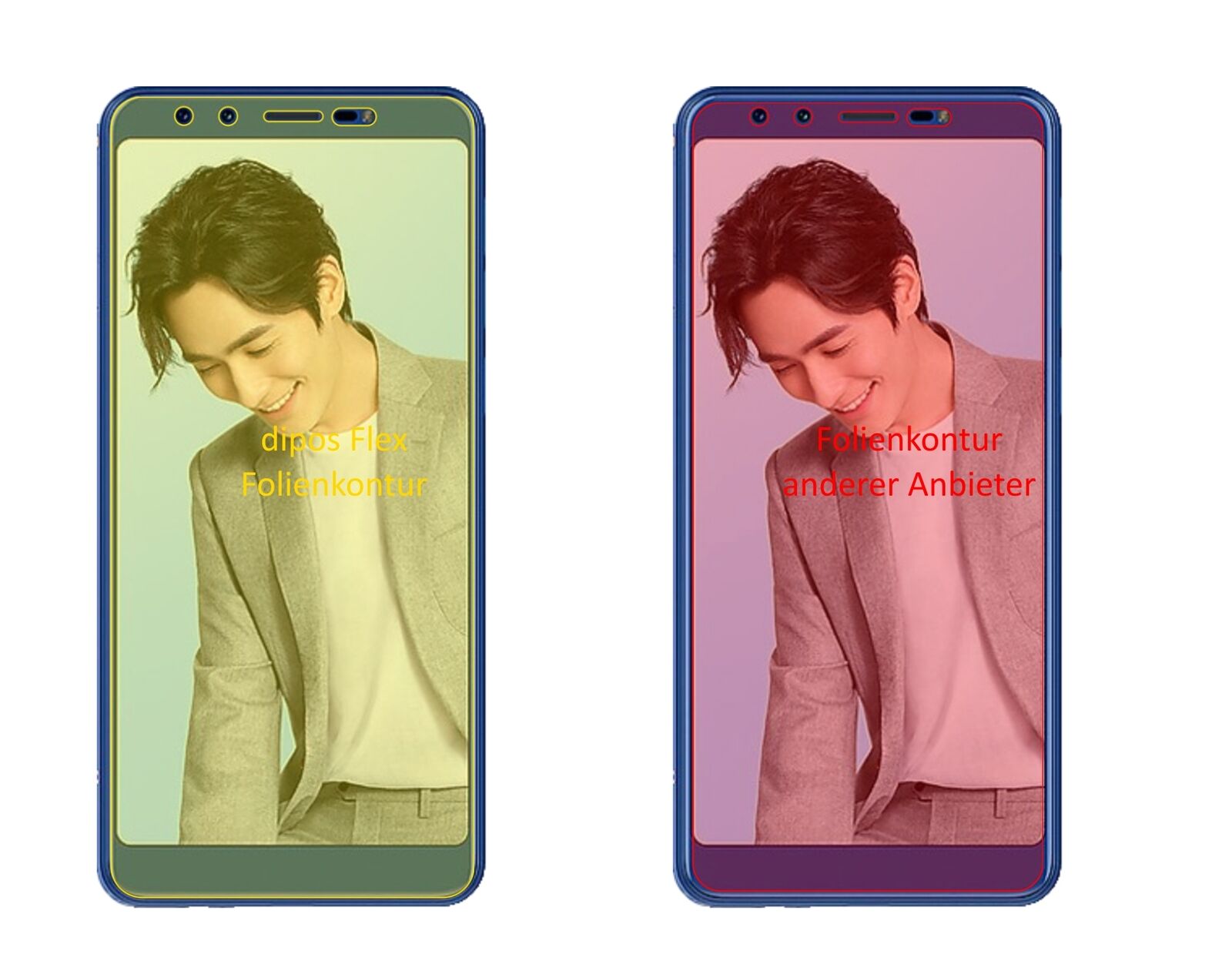 Klare Displayschutzfolie von dipos passend für Lenovo K5s, 100% Displayabdeckung und blasenfreie Montage