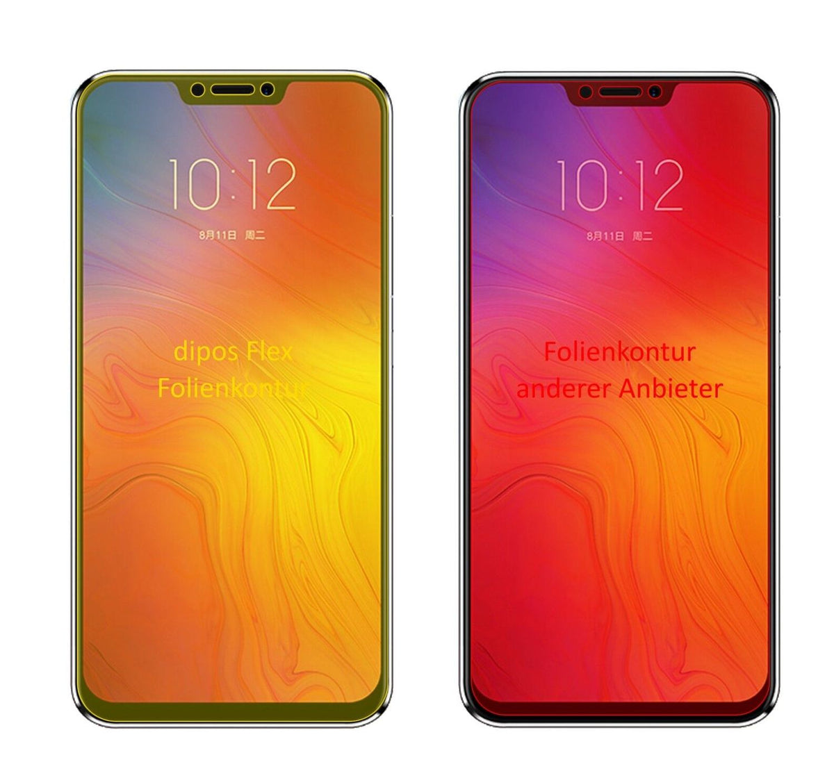 Klare Displayschutzfolie von dipos passend für Lenovo Z5, 100% Displayabdeckung und blasenfreie Montage