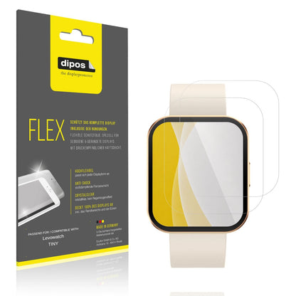 Klare Displayschutzfolie von dipos passend für Levowatch TINY, 100% Displayabdeckung und blasenfreie Montage