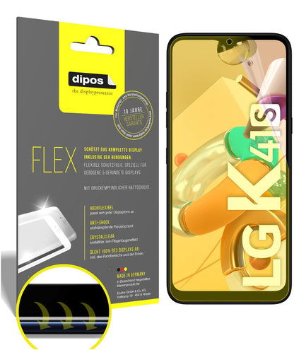 Klare Displayschutzfolie von dipos passend für LG K41S, 100% Displayabdeckung und blasenfreie Montage