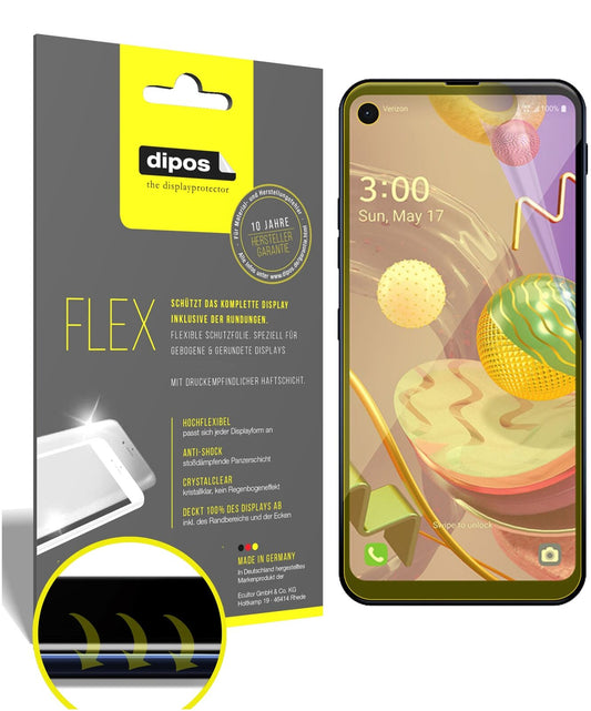 Klare Displayschutzfolie von dipos passend für LG Q70, 100% Displayabdeckung und blasenfreie Montage