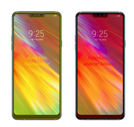 Klare Displayschutzfolie von dipos passend für LG Q9 One, 100% Displayabdeckung und blasenfreie Montage