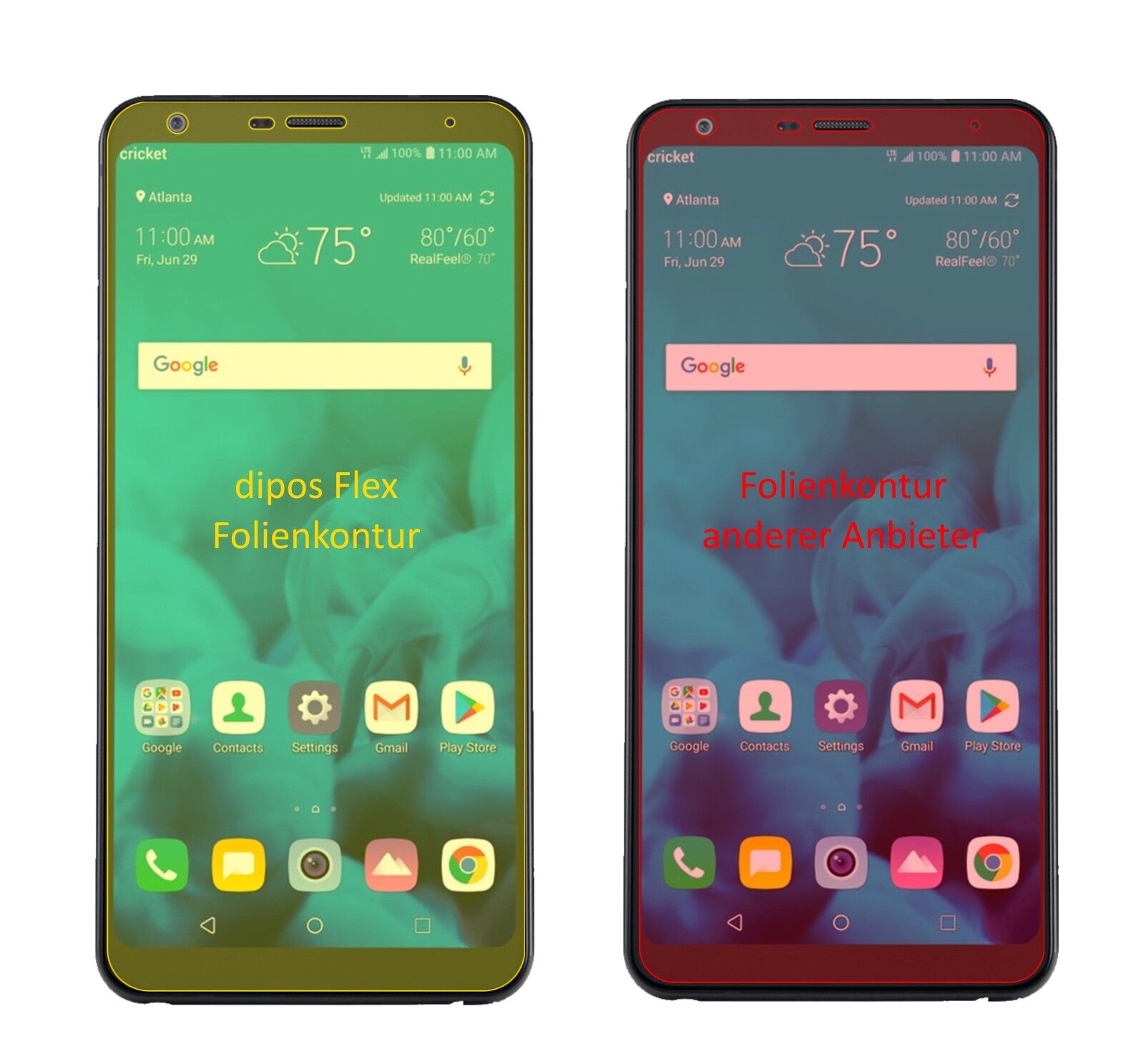 Klare Displayschutzfolie von dipos passend für LG Stylo 4, 100% Displayabdeckung und blasenfreie Montage