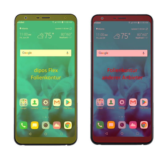 Klare Displayschutzfolie von dipos passend für LG Stylo 4, 100% Displayabdeckung und blasenfreie Montage