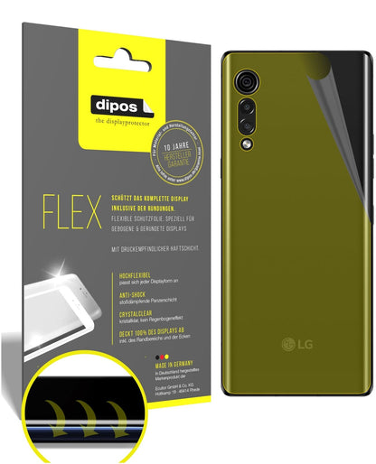 Klare Displayschutzfolie von dipos passend für LG Velvet 5G Rückseite, 100% Displayabdeckung und blasenfreie Montage
