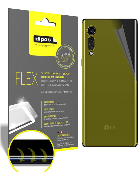Klare Displayschutzfolie von dipos passend für LG Velvet 5G Rückseite, 100% Displayabdeckung und blasenfreie Montage
