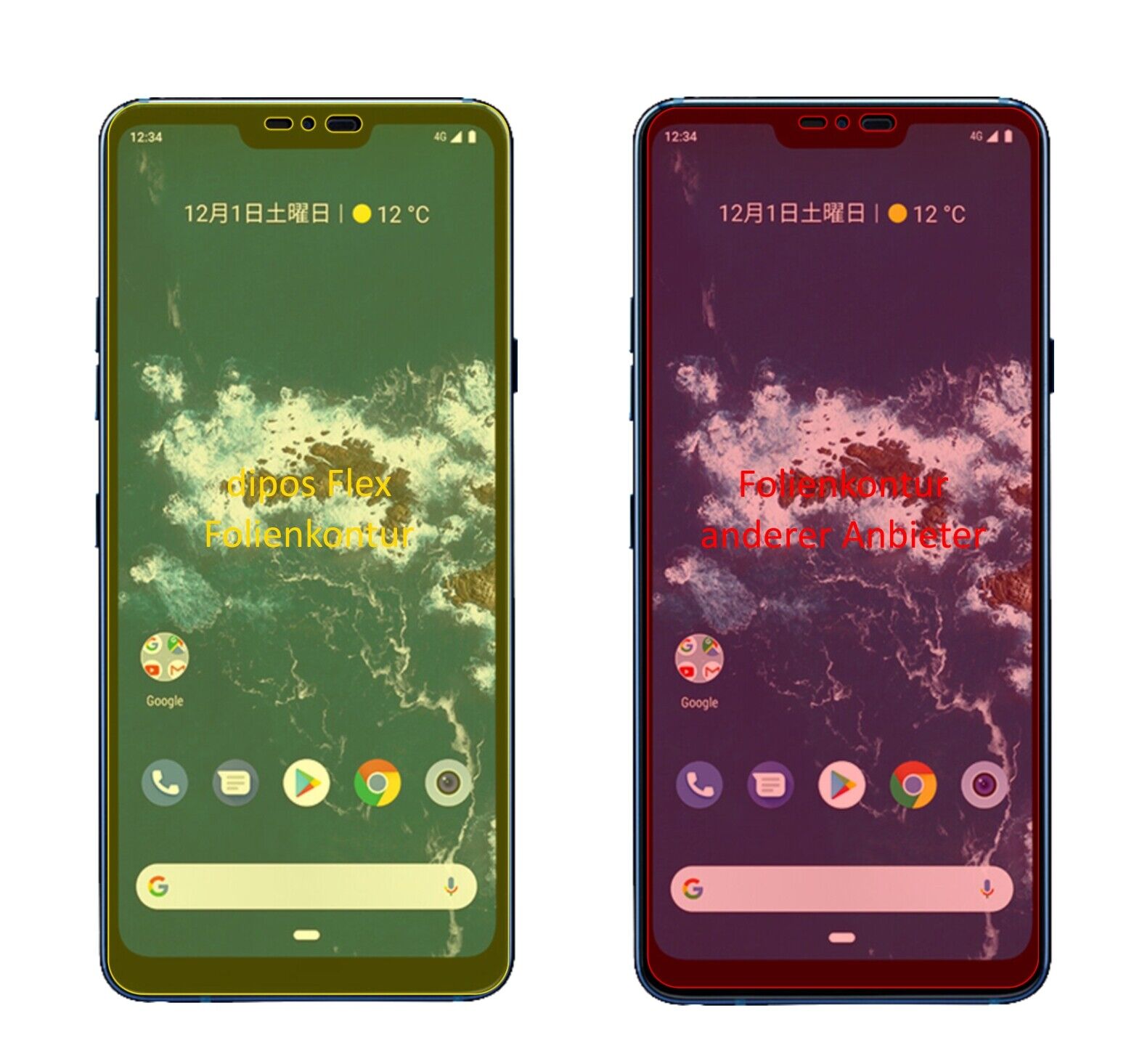 Klare Displayschutzfolie von dipos passend für LG X5 Android One, 100% Displayabdeckung und blasenfreie Montage